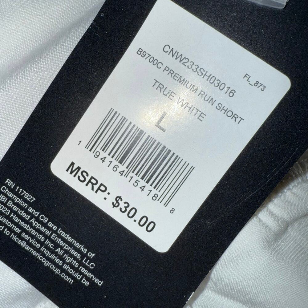 NWT Large C9 Champion Women's 3.5" Knit Premium Running athletic Shorts white - Picture 7 of 7